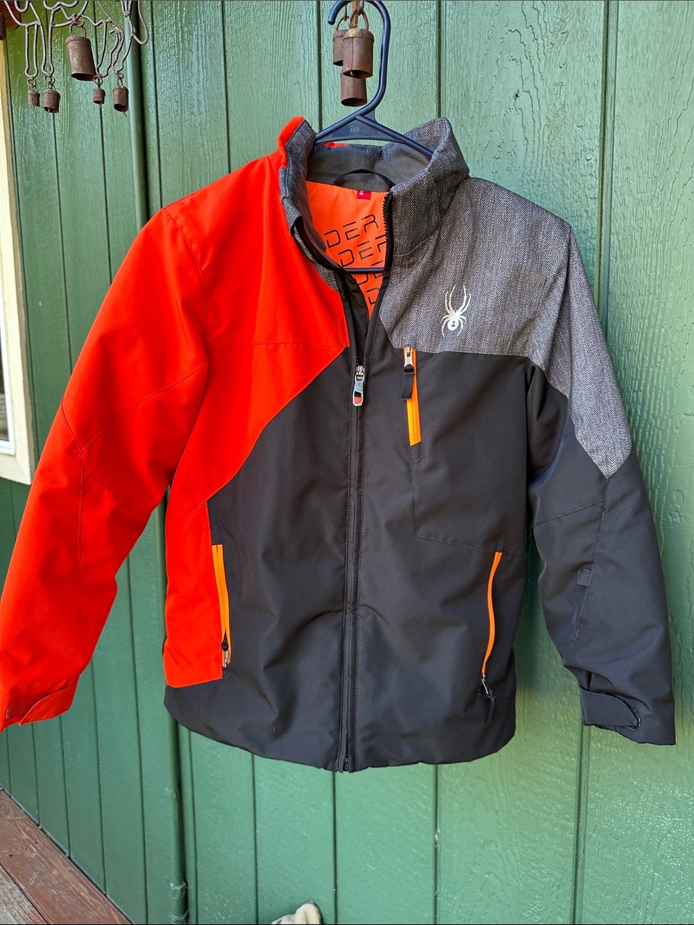 Spyder Kids Colorblock Puffer Jacket - Red/Black/Gray